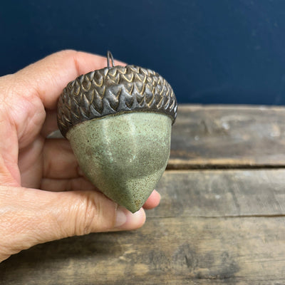 Ceramic Acorn - Silvery-Green Specked - (A-1450)