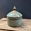 Stoneware Box-Turquoise and Gold