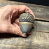 Ceramic Acorn - Brown with Blue  (A-1457)