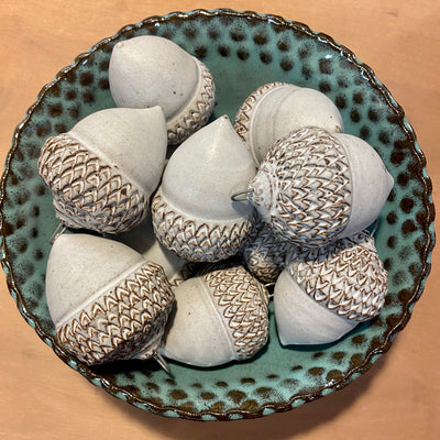 Ceramic Acorn - Matte White - (A-1431)