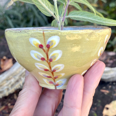 Ikebana Vase - Yellow Floral - small